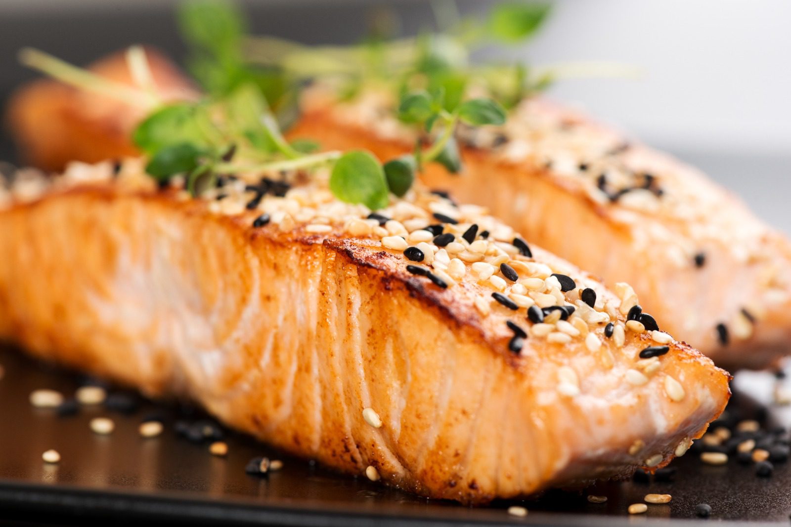 A close up of some fish on a plate