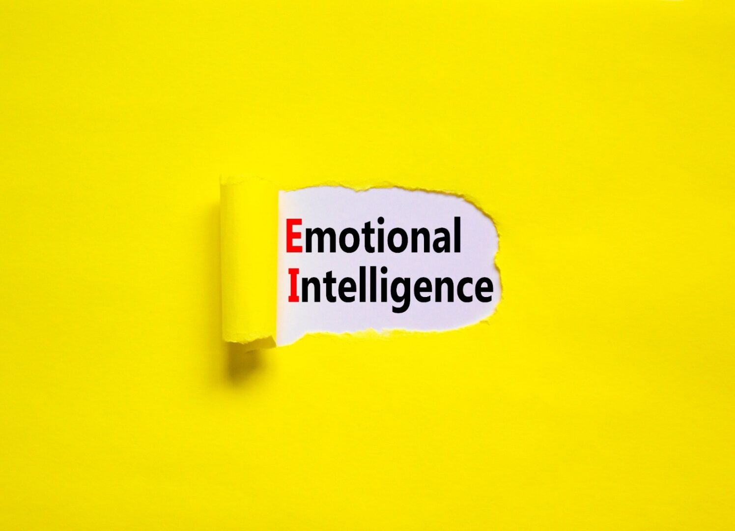 A piece of paper with the words emotional intelligence on it.